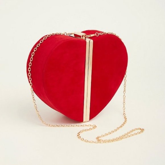 Torrid Handbags - Torrid Heart Shaped Clutch with Gold Detailing